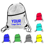 Full Color Imprint Zipper Drawstring Tote Bag