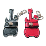 Leather Guitar Keychain