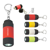 Rubberized LED flashlight with key chain